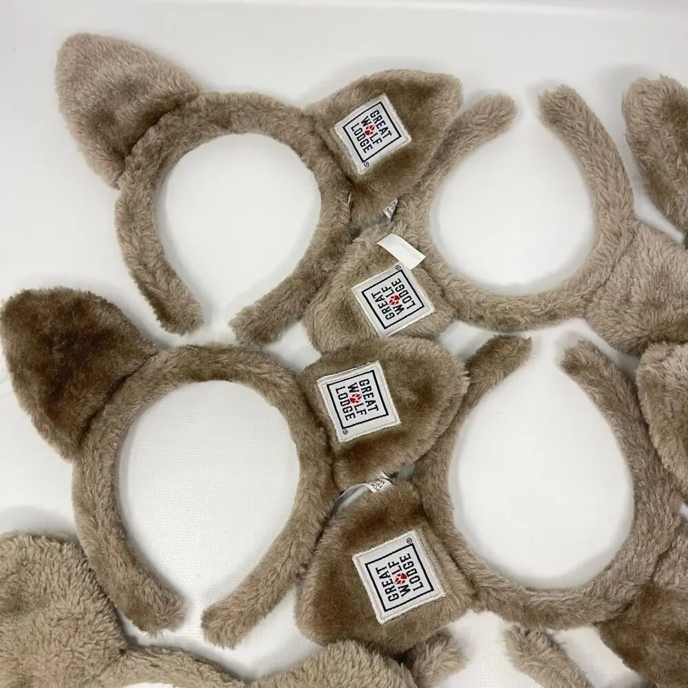 Great Wolf Lodge Wolf Ears Lot of 9 Headbands Gray Souvenir Wolfie Dress Up